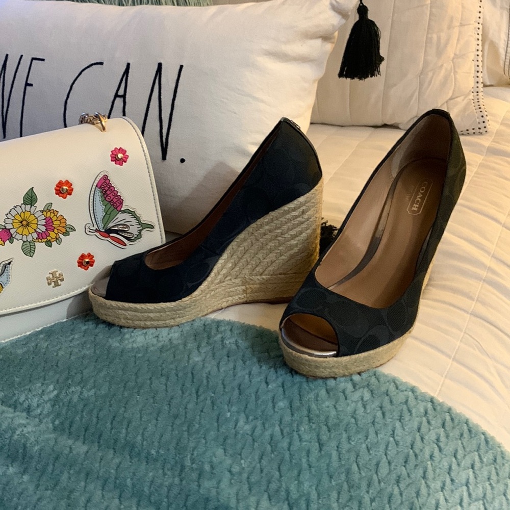 Authentic coach wedge. Been sitting in the closet. Discoloration as seen in pics